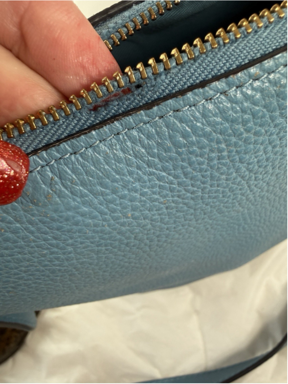 COACH 21377 DUFFLETTE blue MULTI LEATHER CROSSBODY BAG - Picture 2 of 15